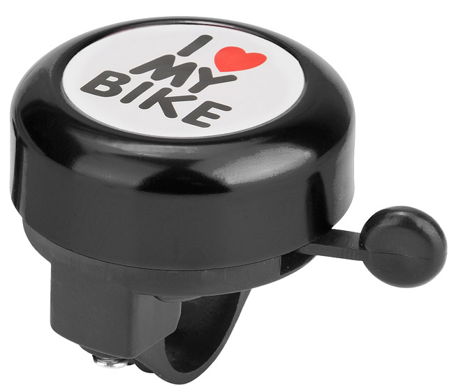 Звонок 45AE-05 "I love my bike" алюминий/пластик, чёрный 210141