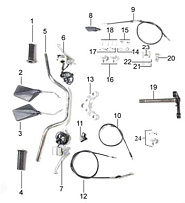 Руль для мотоцикла Racer RC50/CM48Q Alpha, RC70 Alpha
