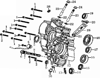 Левая половина двигателя ДВИГАТЕЛЯ Racer ZS177MM 250 cc